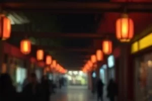 飘花电影首页主推横版画面，夜色中的老城区街景与亮起的窗灯
