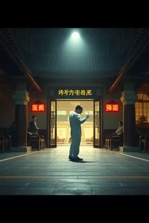 《雾锁长街》剧照，梅雨季节的老城区巷口与湿漉漉的青石路面