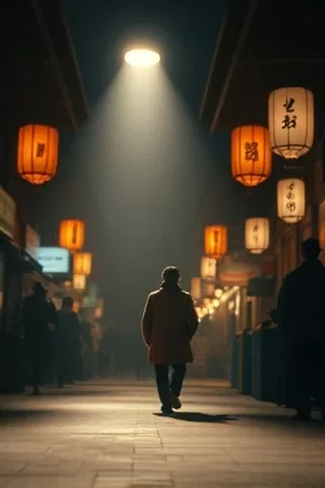 《最后一班轮渡》剧照，黄昏码头边靠岸的轮渡