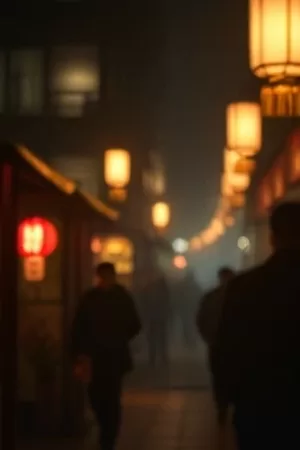 《第七次日落》剧照，行星地平线上的巨大落日与补给飞船剪影
