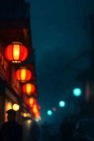 《八月照相馆的猫》剧照，照相馆木质柜台上的三花猫